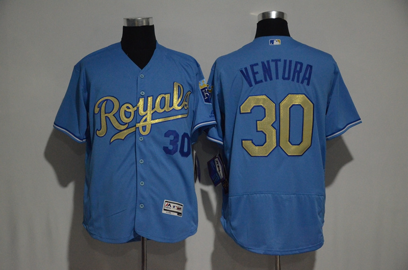 2017 MLB Kansas City Royals #30 Yordano Ventura Blue jerseys